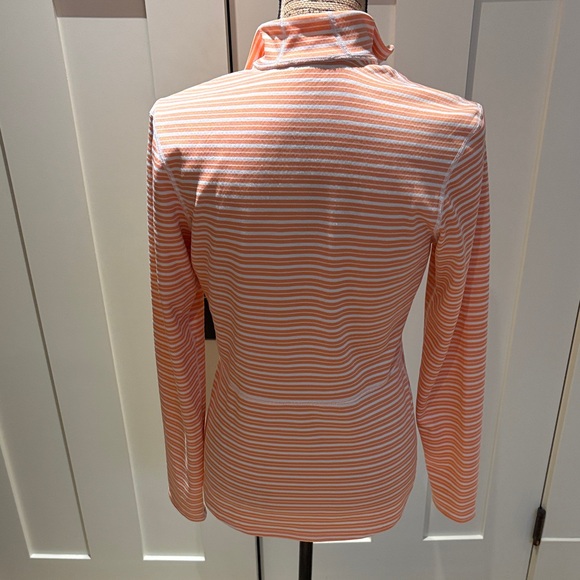 Patagonia striped Half-Zip Long Sleeve Top - Orange /White - Picture 7 of 9